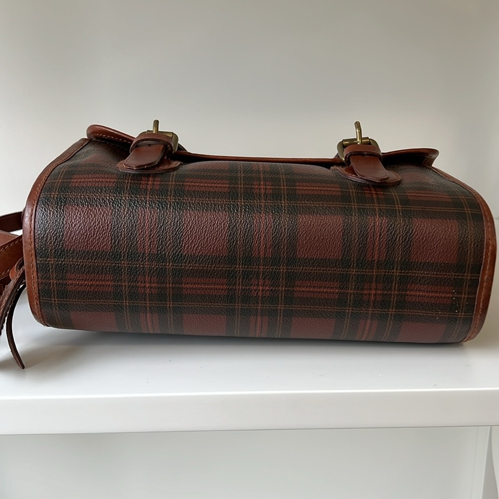 Vintage Ralph Lauren Brown Tartan Plaid Crossbody Messenger Saddle Bag - Picture 3 of 16